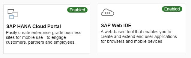 SAP Web IDE ve SAP HANA Cloud Portal